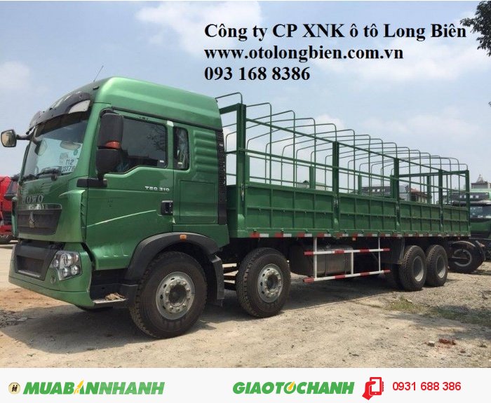 Xe sat xi, tải thùng 4 chân Howo 371, 375, A7 tải trọng 17-17,9 tấn Hà Nội 2015, 2016