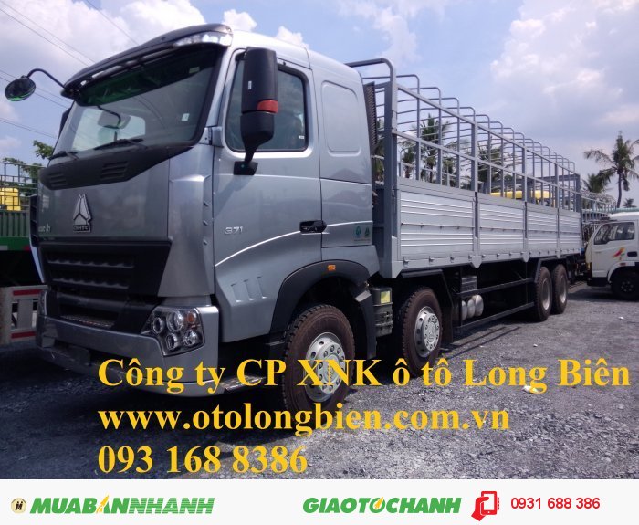 Xe sat xi, tải thùng 4 chân Howo 371, 375, A7 tải trọng 17-17,9 tấn Hà Nội 2015, 2016