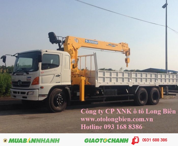 Xe tải hino gắn cẩu tự hành 3, 5-7 tấn Soosan, tanado, Kanglim, Unic