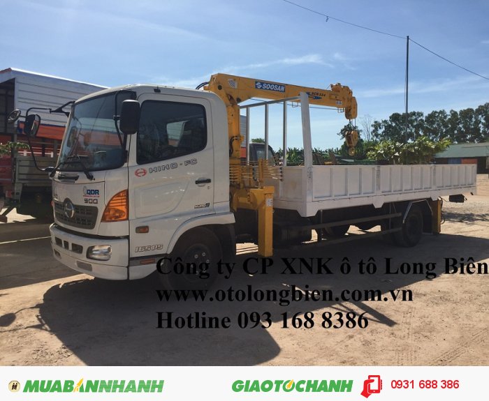 Xe tải hino gắn cẩu tự hành 3, 5-7 tấn Soosan, tanado, Kanglim, Unic