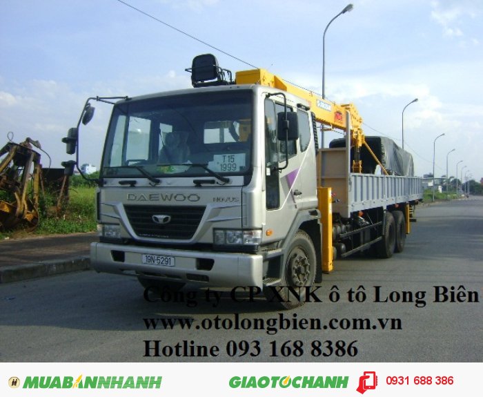 Xe tải hyundai, Daewoo gắn cẩu tự hành 3 tấn, 5-7 tấn, 8-10 tấn, 12-15 tấn