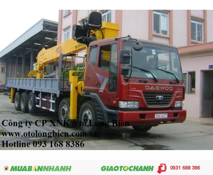 Xe tải hyundai, Daewoo gắn cẩu tự hành 3 tấn, 5-7 tấn, 8-10 tấn, 12-15 tấn