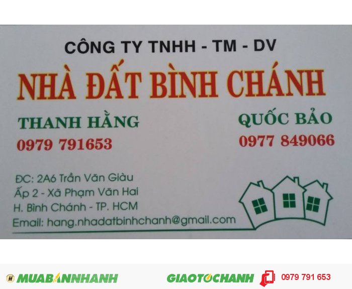 BC445_Cần bán đất đường Kênh A , Lê Minh Xuân