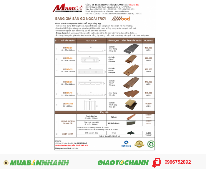 Giá sàn gỗ nhựa Mới 100%, giá: 119.000đ, gọi: 0913030303, Quận 11 ...