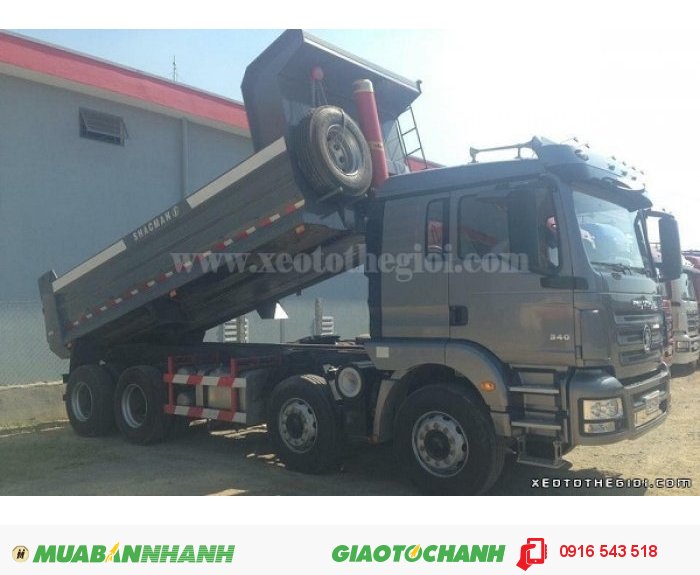 Xe ben tự đổ Shacman 4 chân, Công nghệ Đức, thùng dài 6m