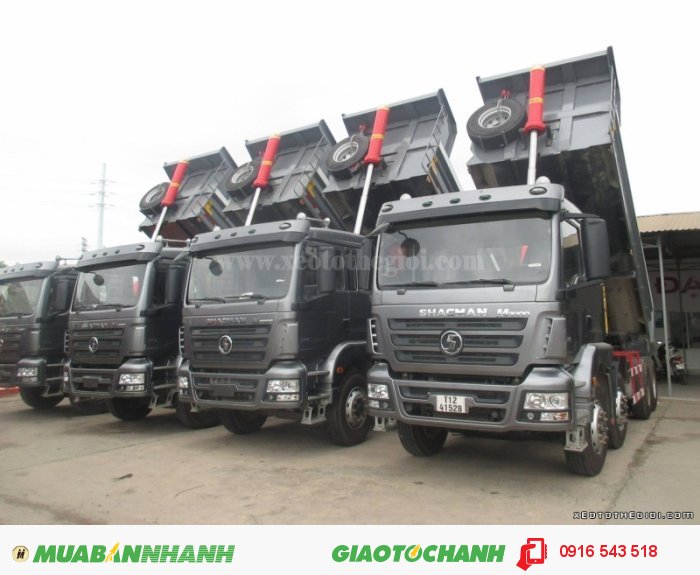 Xe tải ben Shacman 3 chân với thiết kế khỏe khoắn đầy mạnh mẽ