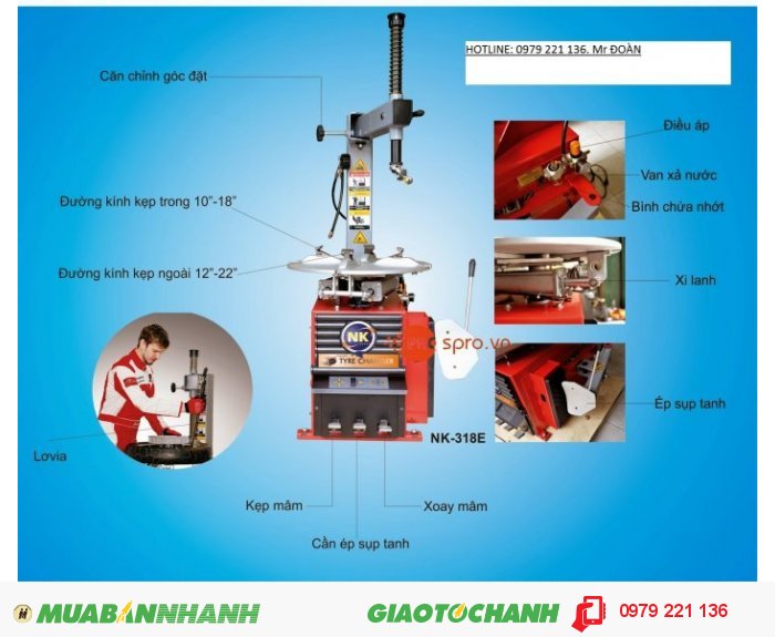 Máy tháo vỏ xe tay ga