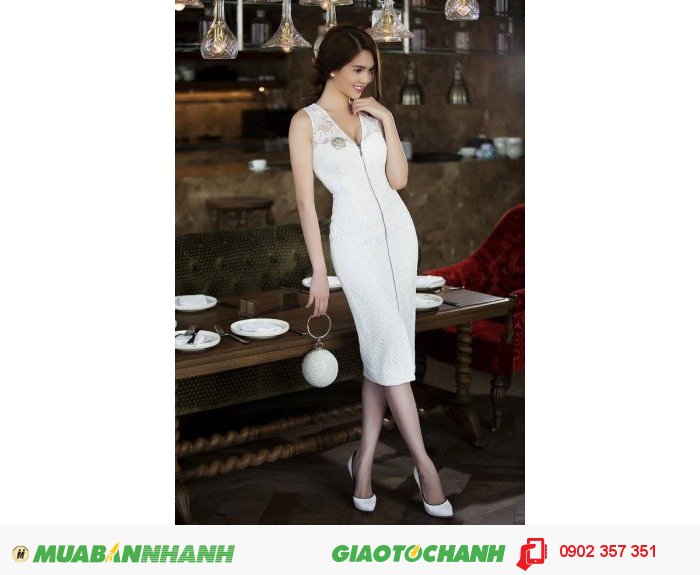 Jumpsuit thiết kế giả váy pha ren (Trắng) | AlvinStore.Vn