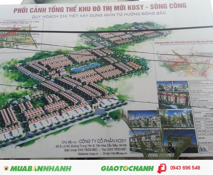 Bán đất phân lô dự án Kosy - thị xã sông Công, Thái Nguyên