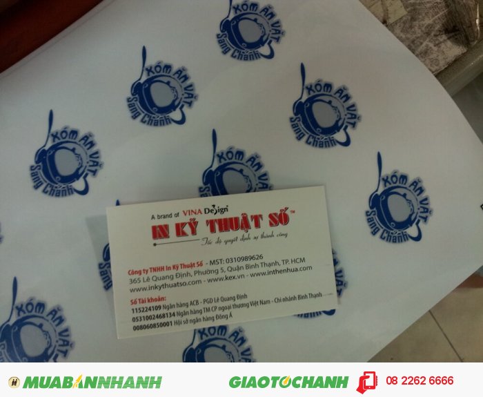 In tem decal trong cho cửa hàng ẩm thực 