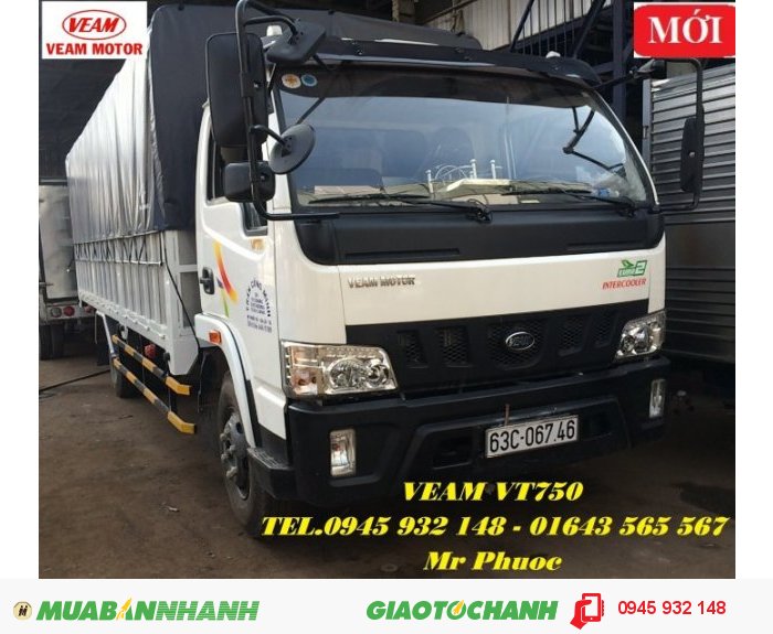 Xe tải VEAM 7.5 tấn, xe tải VEAM VT750 7.5 tấn, xe tải VEAM VT750 7.5T  thùng dài 6m2