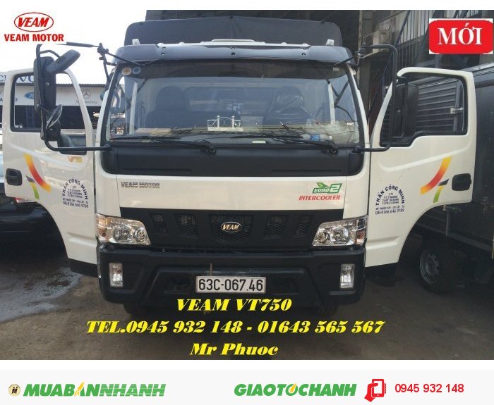 Xe tải VEAM 7.5 tấn, xe tải VEAM VT750 7.5 tấn, xe tải VEAM VT750 7.5T  thùng dài 6m2