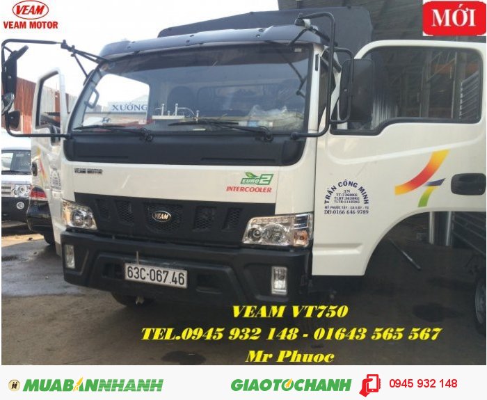 Xe tải VEAM 7.5 tấn, xe tải VEAM VT750 7.5 tấn, xe tải VEAM VT750 7.5T  thùng dài 6m2