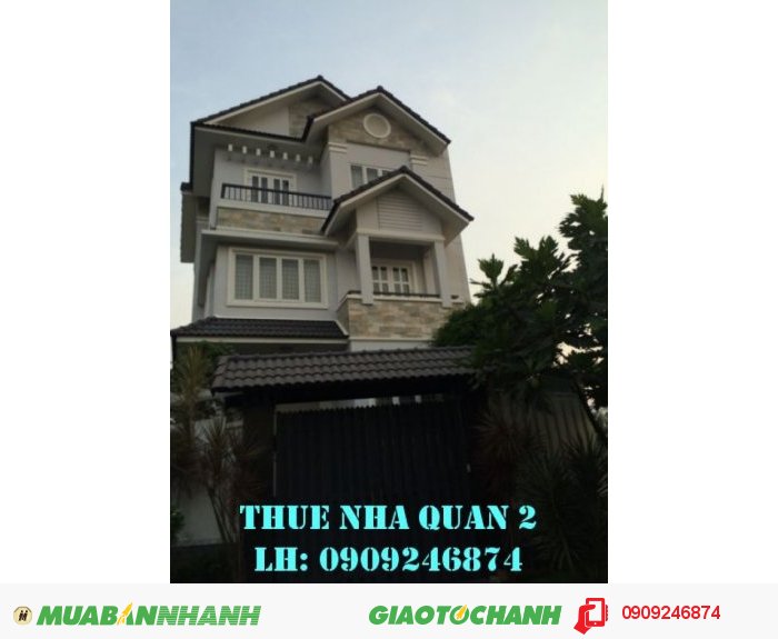 Cho thuê biệt thự Quận 2, P.Thảo Điền DT lớn, 51 triệu/tháng