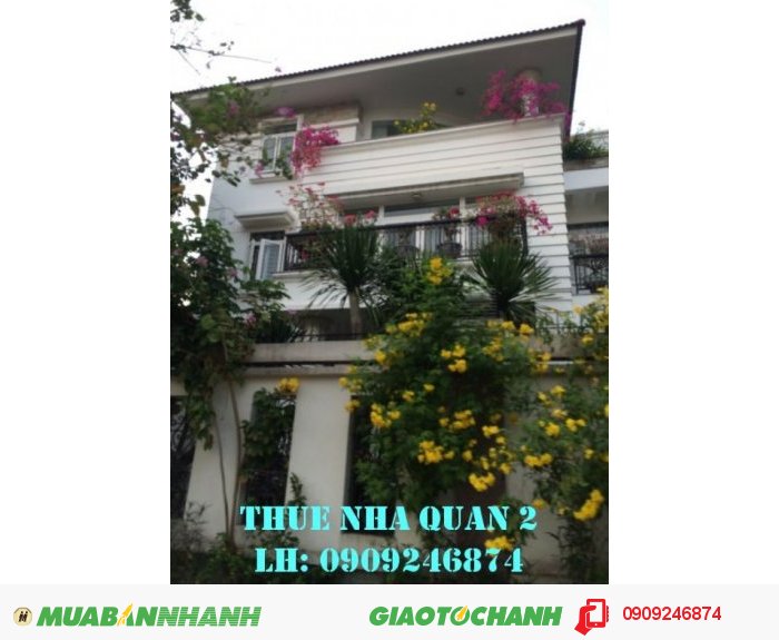 Cho thuê biệt thự Quận 2 p. An Phú 190m2, 45 tr/tháng