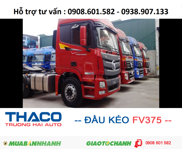 Xe đầu kéo thế hệ mới Thaco Auman FV375 (6x4) - Giá ưu đãi !