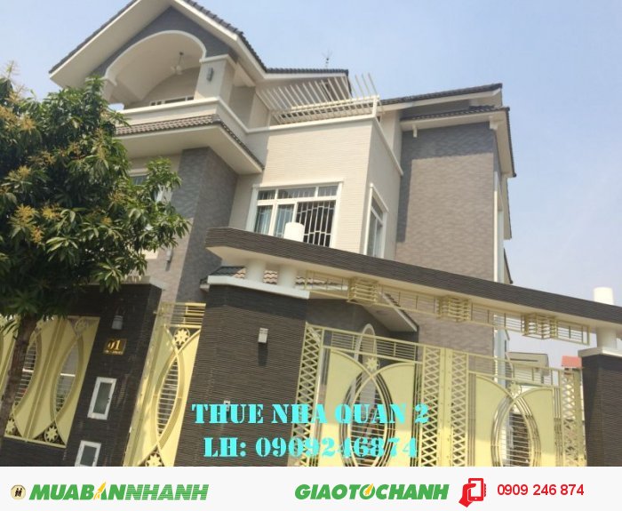 Cho thuê biệt thự Thảo Điền 20x20m, 68 tr/tháng, trệt 2 lầu, 5PN