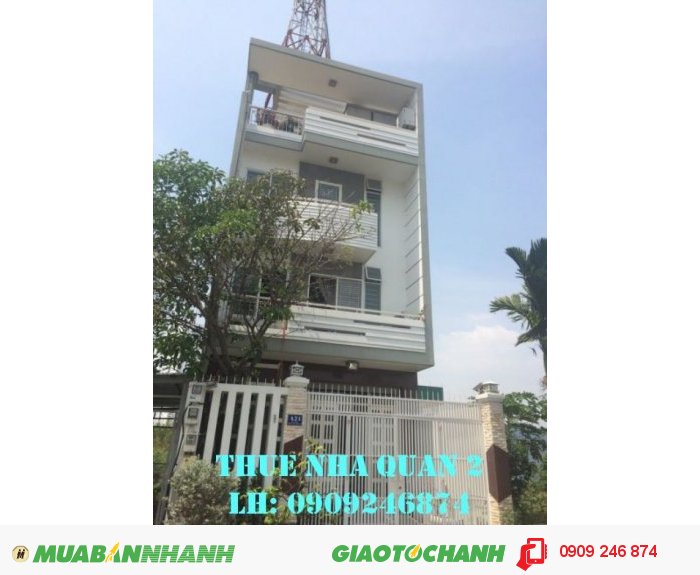 Cho thuê nhà làm văn phòng p. An Phú, 25 tr/tháng, trệt 3 lầu, 4PN