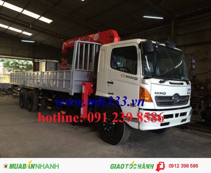 Xe Tải Hino 3 Chân Gắn Cẩu. Xe Tải Hino Fl Gắn Cẩu 5 Tấn, Cẩu Unic 5 Tấn