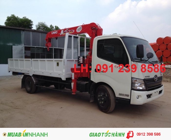 Xe Tải Hino 3 Chân Gắn Cẩu. Xe Tải Hino Fl Gắn Cẩu 5 Tấn, Cẩu Unic 5 Tấn