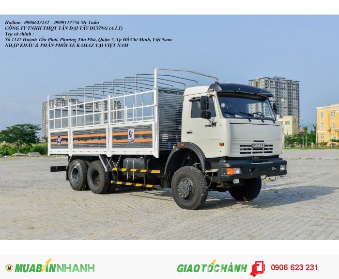 Bán xe tải 3 cầu chuyên dụng | Kamaz 53228 (6x6) thùng 6m7 nhập khẩu Nga