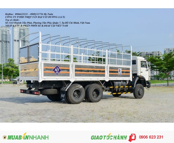 Bán xe tải 3 cầu chuyên dụng | Kamaz 53228 (6x6) thùng 6m7 nhập khẩu Nga