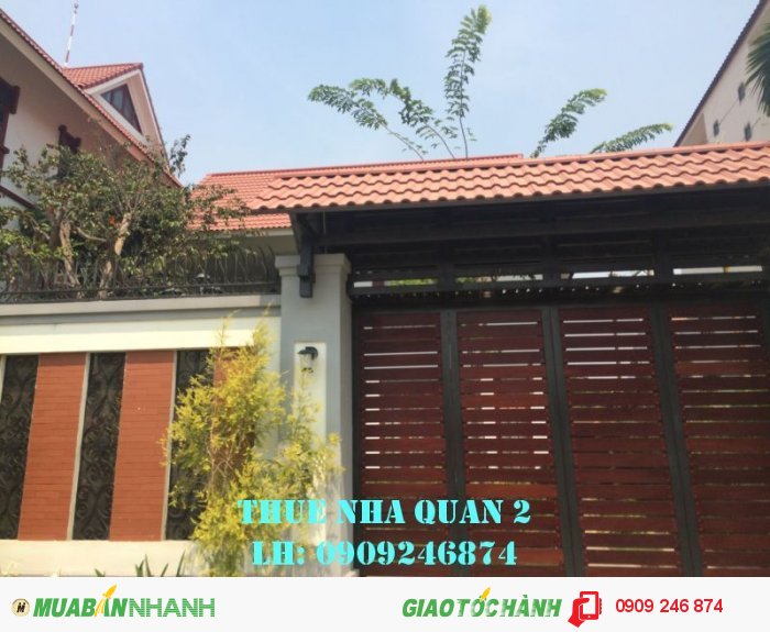 Cho thuê biệt thự 600m2 Thảo Điền, 1 trệt, 2 lầu, 5PN, có sân vườn, hồ bơi