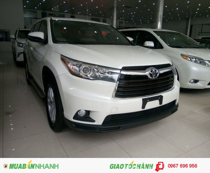 Bán xe Toyota Highlander 2.7L 2016 màu trắng, hàng nhập Mỹ, giao xe ngay, giá rẻ.