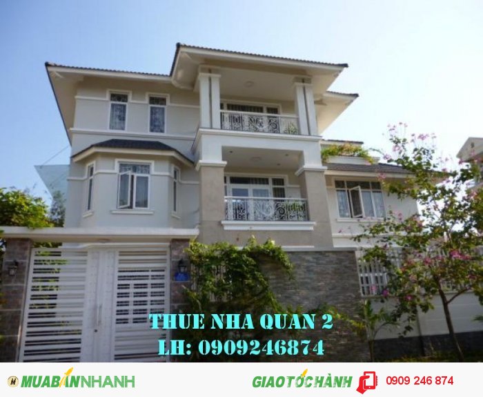 Cho thuê Biệt thự Thảo Điền Nguyễn Văn Hưởng 200m2, 1 trệt, 2 lầu, 5PN