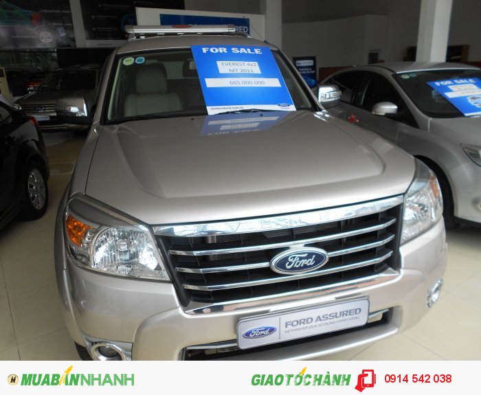 Bán Ford Everest 4x2 MT sx 2011 ghi vàng bstp