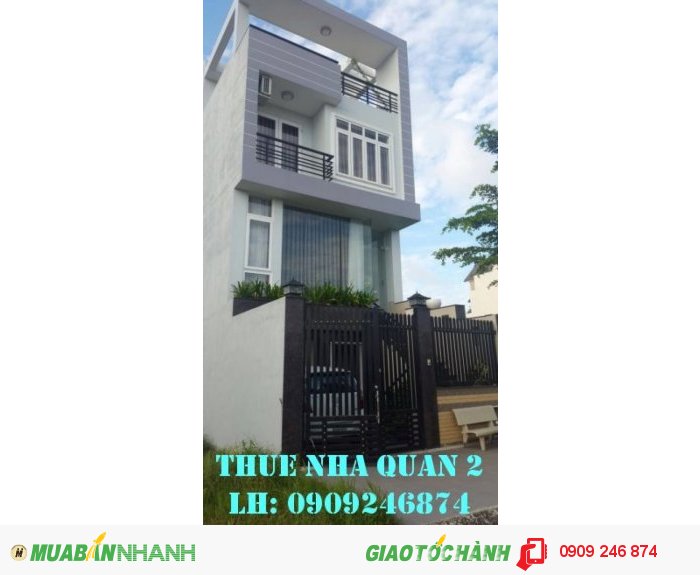 Cho thuê nhà Đường số 2 Bình An, DT 5x20m, 1 trệt 2 lầu 4PN, 15tr/tháng