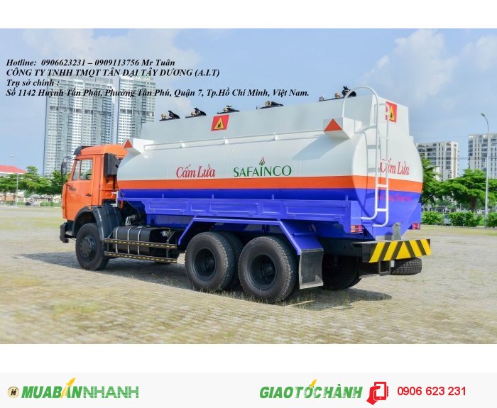 Xe xăng dầu Kamaz 18m3| Giá bán xe bồn Kamaz 3 chân 18m3 mới nhất