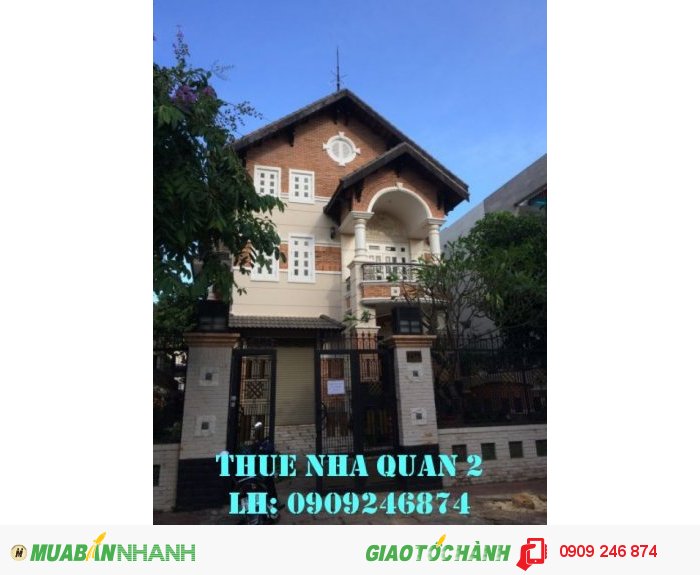 Cho thuê gấp villa Quận 2 Trần Ngọc Diện 600m2, 79 triệu/tháng