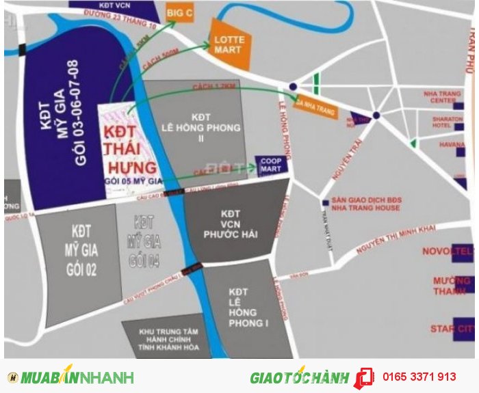 Cần tiền bán lỗ lô đất LK5-12 Gói 5 Thái Hưng khu đô thị Mỹ  Gia - Nha Trang - Khánh Hòa 100m2