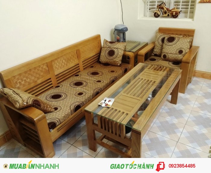 Bộ bàn ghế phòng khách, gỗ Sồi Nga 100% Đã qua sử dụng, giá: 6.800 ...