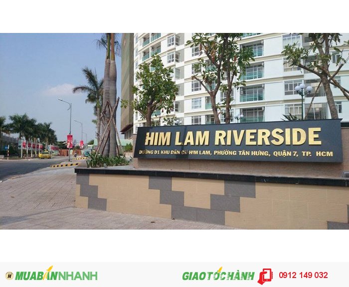 Cho thuê CHCC Him Lam Riverside Q7, DT 76m2, 2PN, đầy đủ nội thất, giá 16 triệu