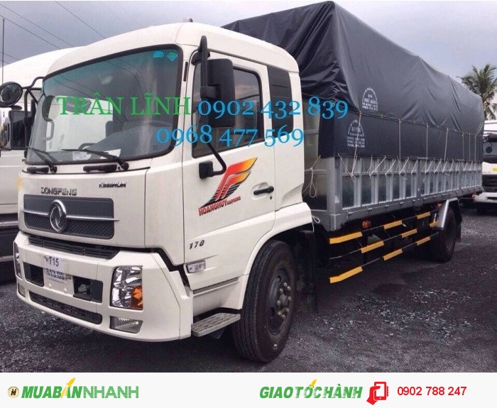 Bán trả góp xe dongfeng 1 cầu 8 tấn,9.6 tấn,9t6 nhập khẩu thùng bạt mới 100%.