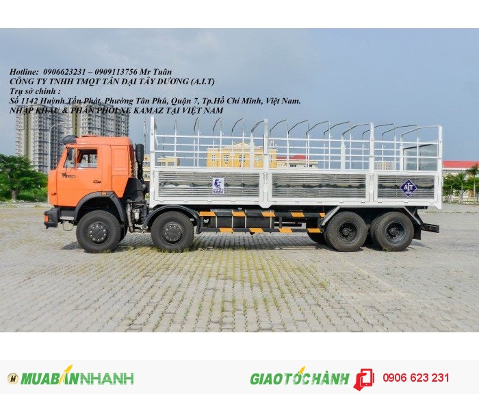 Bán xe tải thùng 18 tấn Kamaz | tải thùng Kamaz 6540 (8x4) thùng 9m nhập khẩu tại Bình Dương , Bình Phước & Daknong