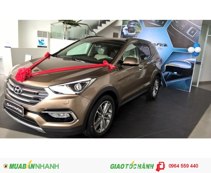 Bán Xe Hyundai Santa Fe Gia Lai Đời 2016 Bản Facelif, Màu Nâu, Giá Tốt