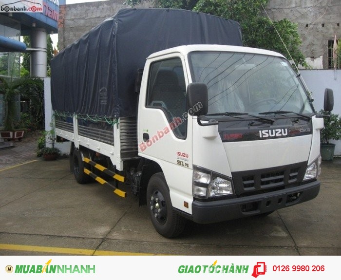 Xe tải isuzu 1,9 tấn thùng mui bạc