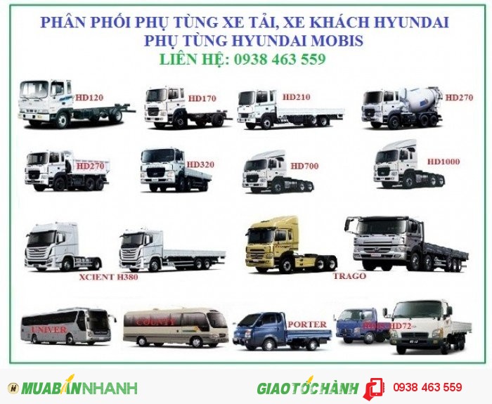 Phụ tùng xe ôtô tải, phụ tùng ô tô khách hyundai, phụ tùng hyundai mobis.