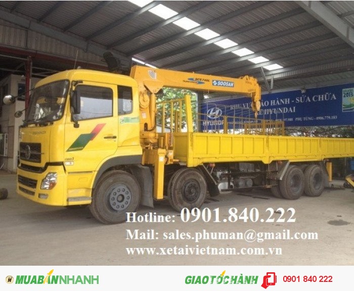 Xe tải gắn cẩu Dongfeng L340 5 chân, Dongfeng L315 4 chân bán giá tốt nhất thị trường miền Nam, TPHCM, Đồng Nai