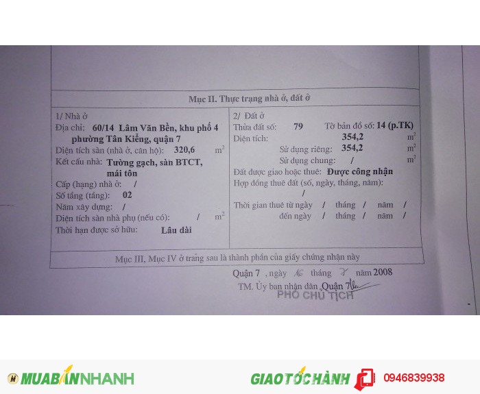 Cần bán đất tại hẻm 60 Lâm Văn Bền,vị trí đẹp,tuy là hẻm nhưng hẻm cực lớn 15m