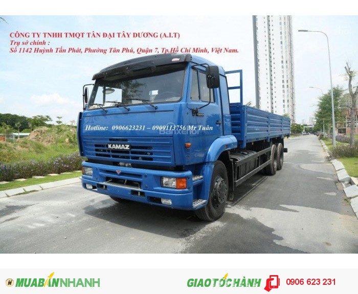 Bán tải thùng Kamaz 15 tấn tại Bình Phước | Bán xe tải Kamaz 65117 (6x4) thùng 7m8 tại Bình Phước [ Xe 3 chân]