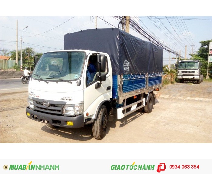 Thùng Mui Bạt, Bán Xe tải Hino 5 tấn 4990 kg Wu342L JD3  Giao Xe Toàn Quốc