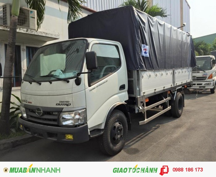 Xe Tải Hino Dutro WU342L Series 300 Thùng mui bạt trọng tải 5 tấn Giao Xe Toàn Quốc