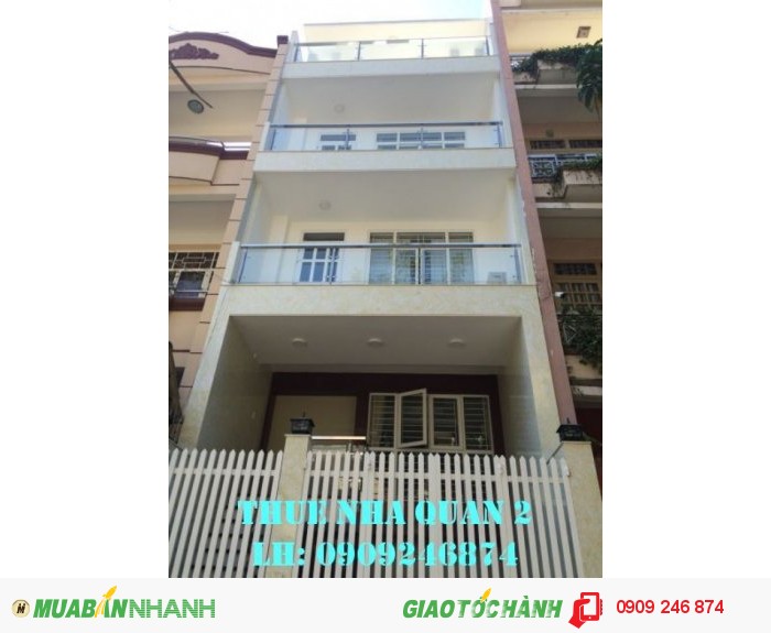 Cho thuê nhà phố Bình An quận 2, 30 tr/tháng, DTSD: 256m2, 4 lầu, 7 PN nhà mới xây