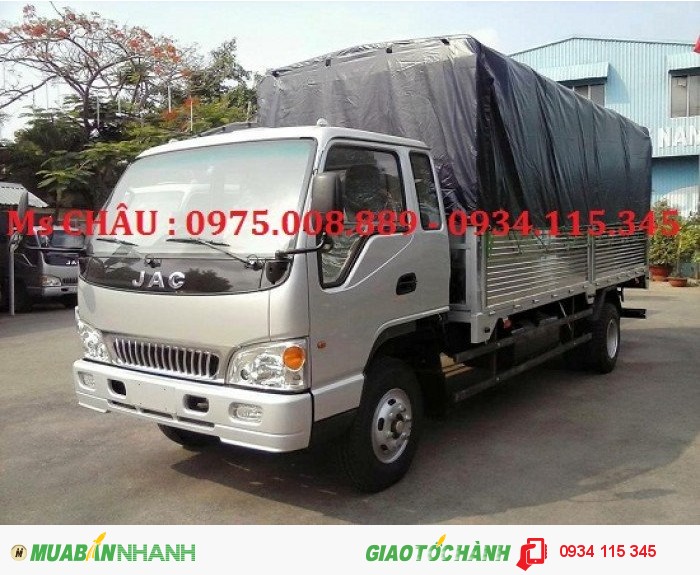 Bán xe tải JAC 3.45 tấn 3.5 tấn, Mua xe tải JAC 3T45 3T5 thùng bạt, thùng kín trả góp