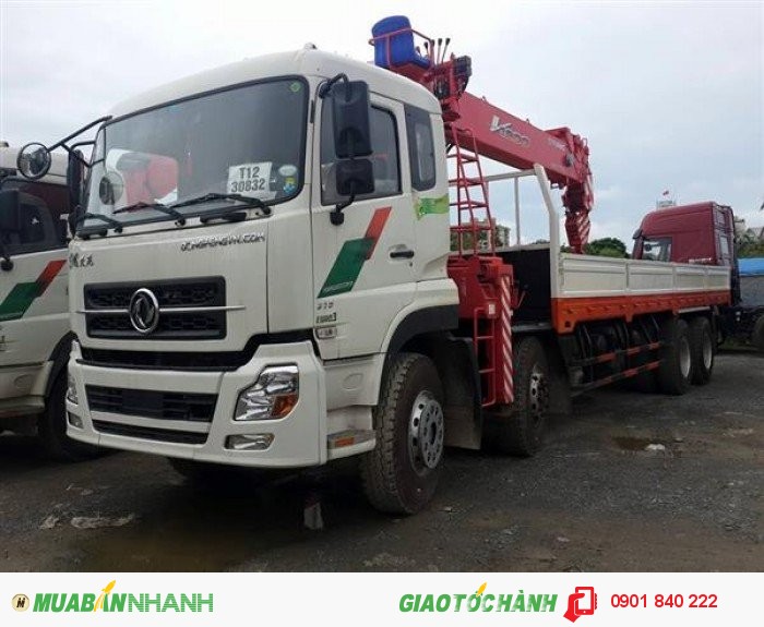 Xe tải gắn cẩu Dongfeng L340 5 chân, xe tải gắn cẩu Dongfeng L315 4 chân nhập khẩu, mới 100%