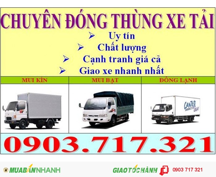 Đóng thùng xe tải tại Tp.HCM. Nhận sửa chữa các loại thùng xe tải giá cạnh tranh